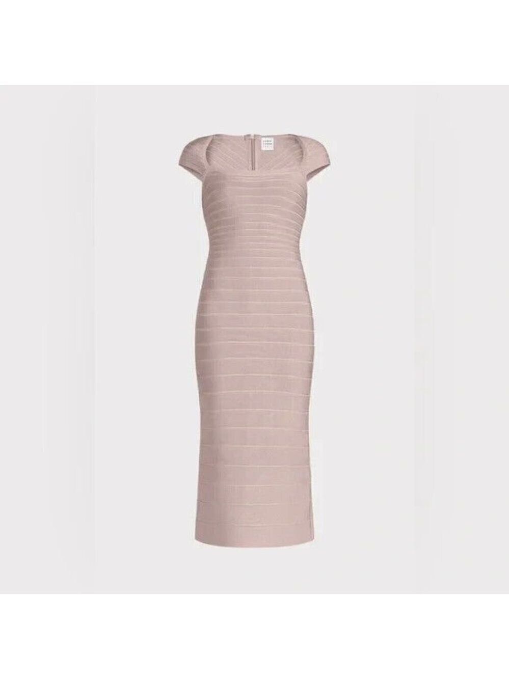 Herve Leger BNWOT womens cap sleeve blush pink midi dress NEW sz Xsmall